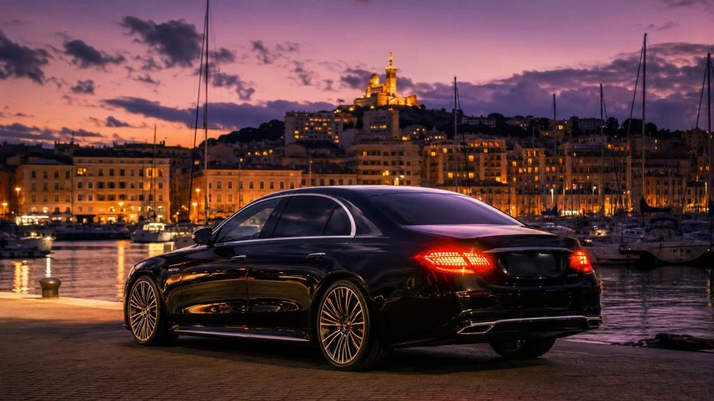 Vieux-Port de Marseille au crépuscule avec Notre-Dame de la Garde