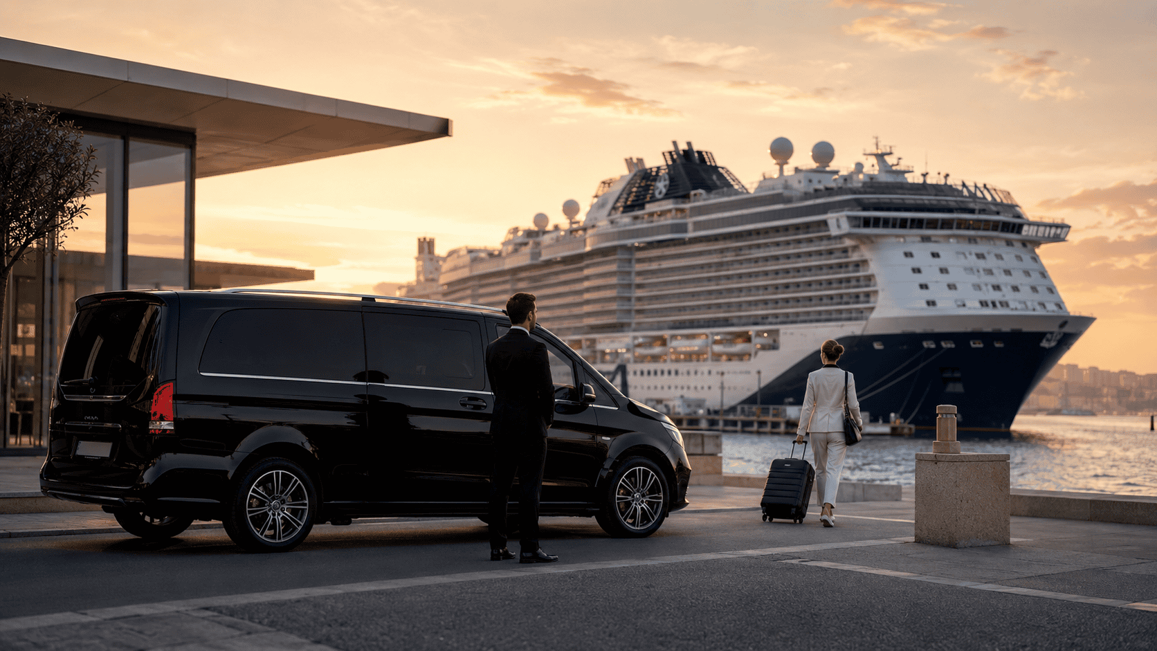 Transfert port croisière Marseille, Mercedes V-Class et paquebot MSC