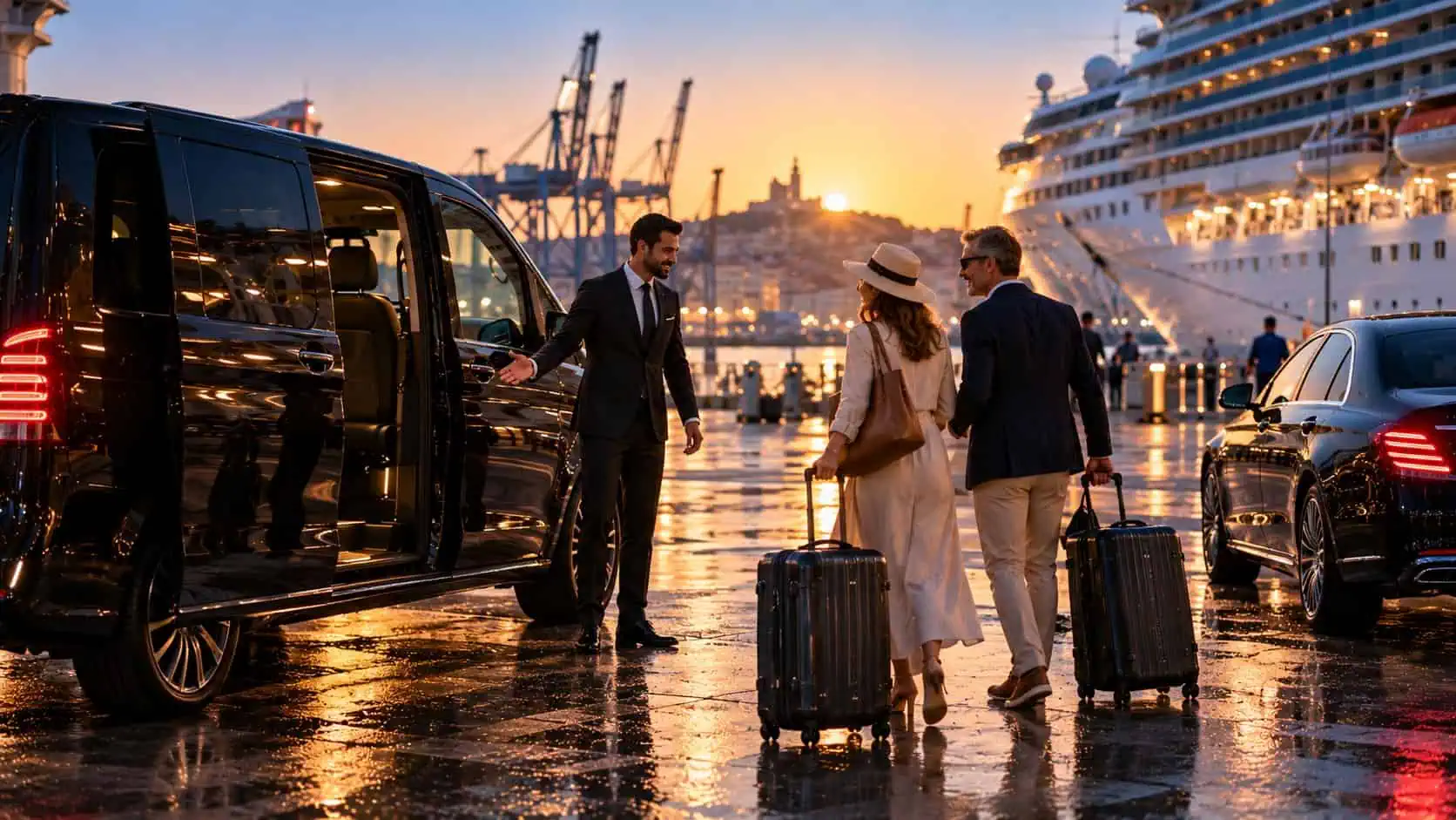 Transfert avec chauffeur privé vers le port de croisière de Marseille